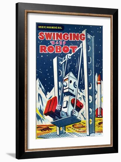 Swinging Baby Robot-null-Framed Art Print