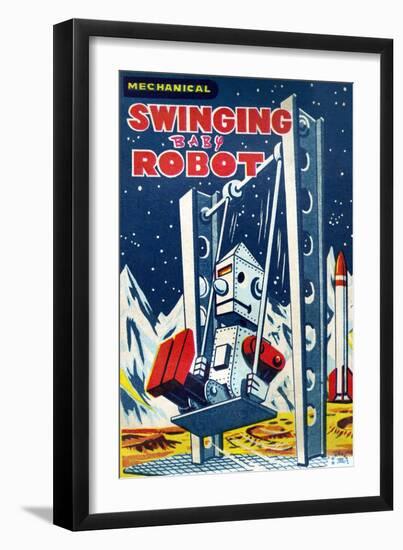 Swinging Baby Robot-null-Framed Premium Giclee Print