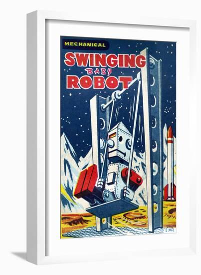 Swinging Baby Robot-null-Framed Premium Giclee Print