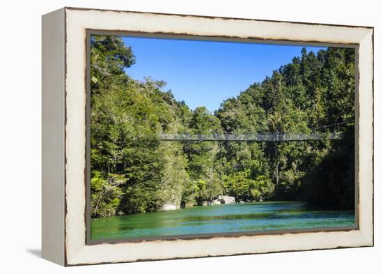 Swinging Bridge, Abel Tasman National Park, South Island, New Zealand, Pacific-Michael-Framed Premier Image Canvas