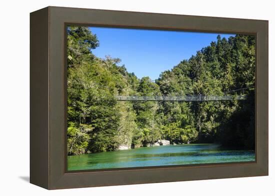 Swinging Bridge, Abel Tasman National Park, South Island, New Zealand, Pacific-Michael-Framed Premier Image Canvas