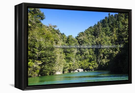 Swinging Bridge, Abel Tasman National Park, South Island, New Zealand, Pacific-Michael-Framed Premier Image Canvas