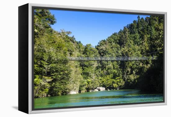 Swinging Bridge, Abel Tasman National Park, South Island, New Zealand, Pacific-Michael-Framed Premier Image Canvas