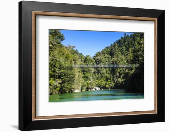 Swinging Bridge, Abel Tasman National Park, South Island, New Zealand, Pacific-Michael-Framed Photographic Print