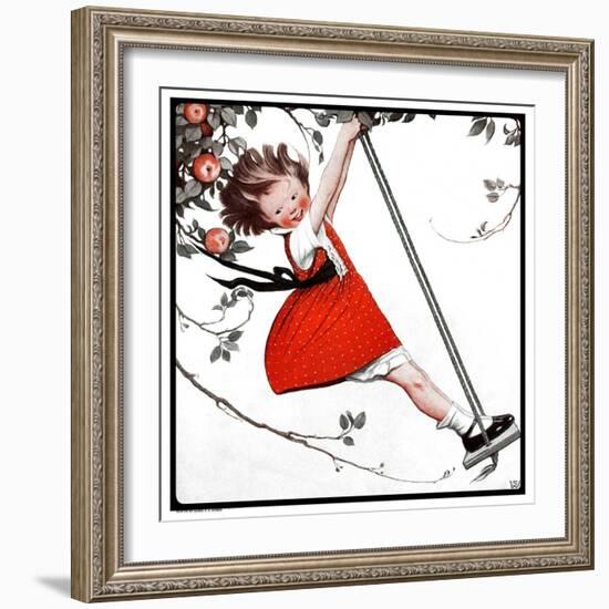 "Swinging in the Apple Tree,"August 15, 1925-Sarah Stilwell Weber-Framed Giclee Print