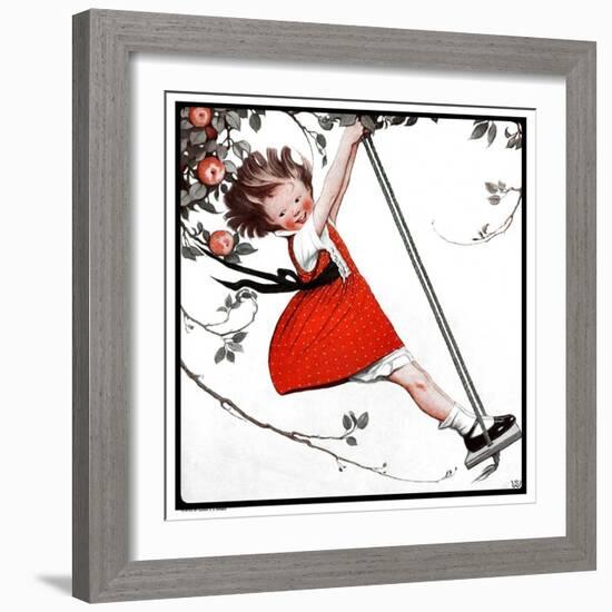 "Swinging in the Apple Tree,"August 15, 1925-Sarah Stilwell Weber-Framed Giclee Print