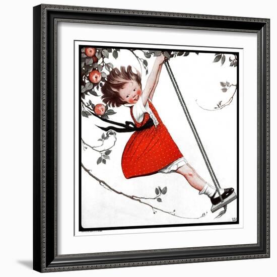 "Swinging in the Apple Tree,"August 15, 1925-Sarah Stilwell Weber-Framed Giclee Print