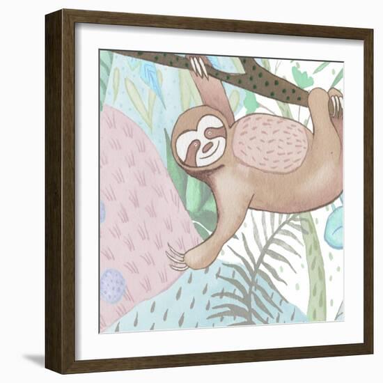 Swinging Sloth-Elizabeth Medley-Framed Art Print