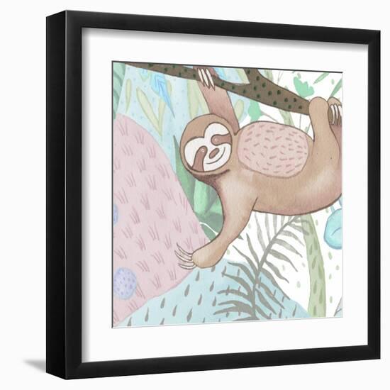 Swinging Sloth-Elizabeth Medley-Framed Art Print