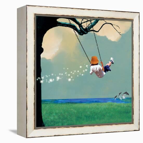 Swinging-Nancy Tillman-Framed Stretched Canvas