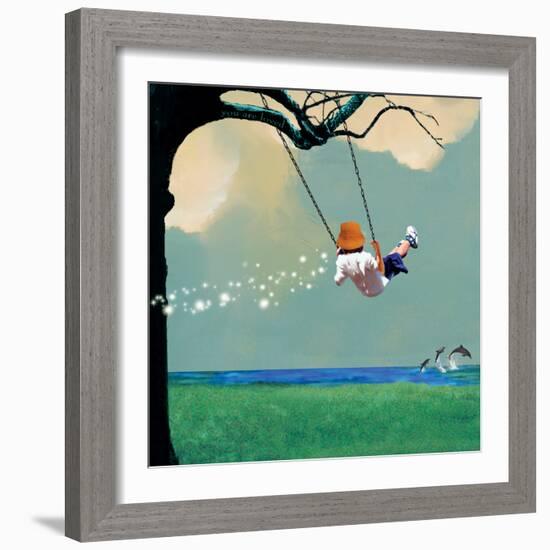 Swinging-Nancy Tillman-Framed Premium Giclee Print