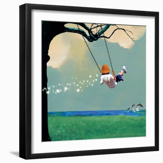 Swinging-Nancy Tillman-Framed Premium Giclee Print
