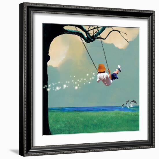 Swinging-Nancy Tillman-Framed Premium Giclee Print