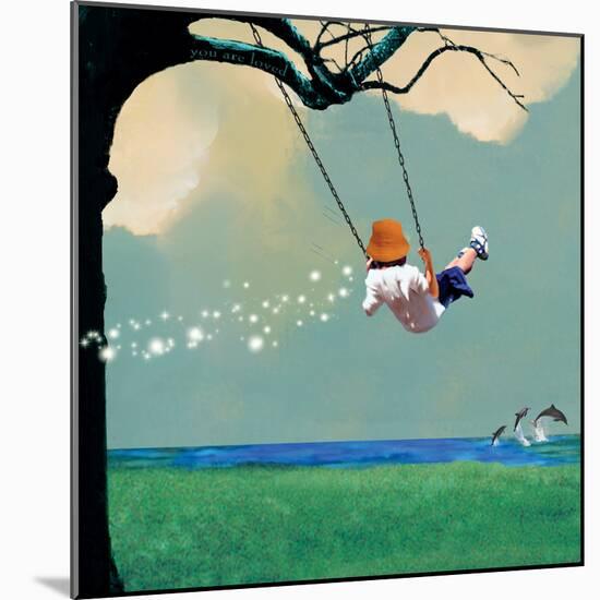 Swinging-Nancy Tillman-Mounted Art Print