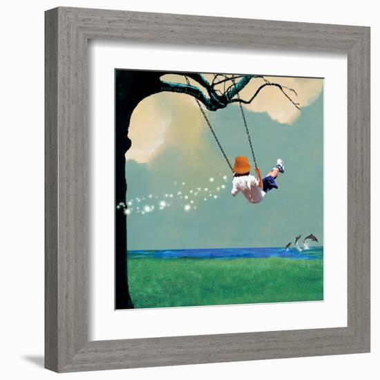 Swinging-Nancy Tillman-Framed Art Print