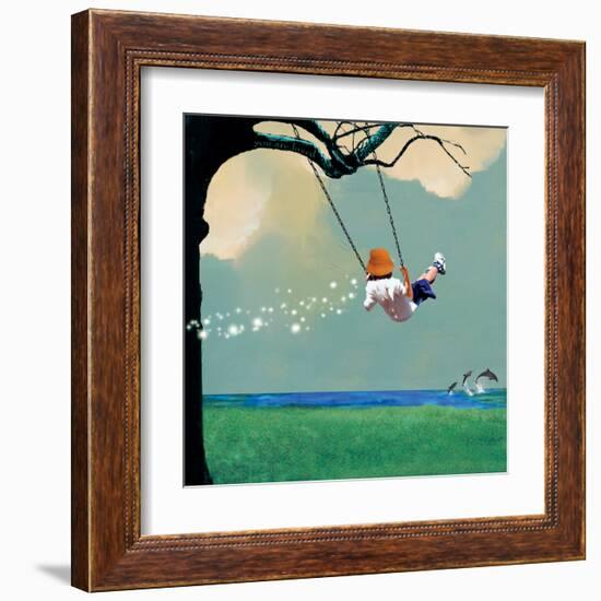 Swinging-Nancy Tillman-Framed Art Print