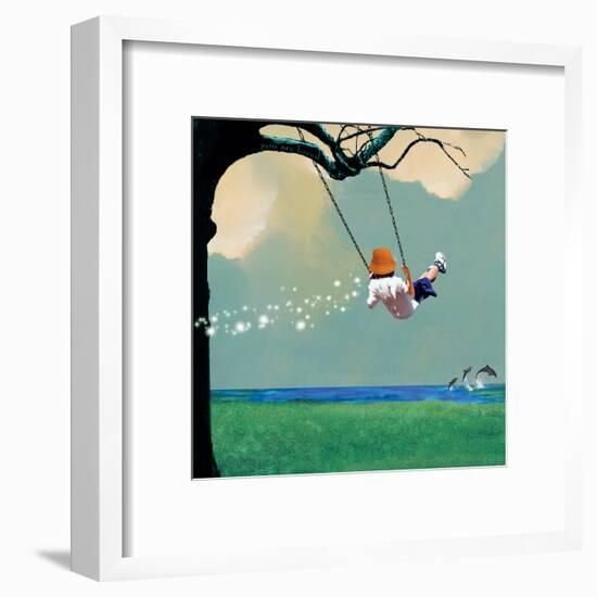 Swinging-Nancy Tillman-Framed Art Print