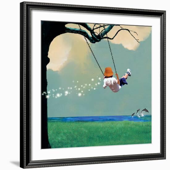 Swinging-Nancy Tillman-Framed Giclee Print