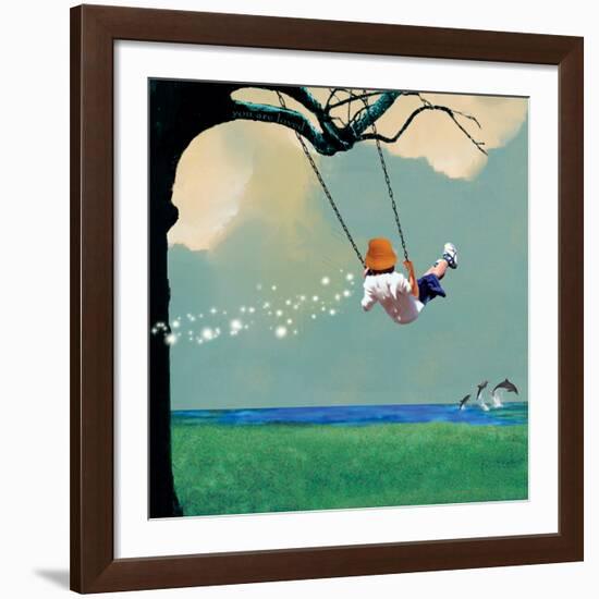 Swinging-Nancy Tillman-Framed Giclee Print