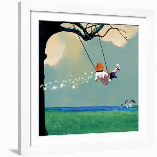 Swinging-Nancy Tillman-Framed Giclee Print