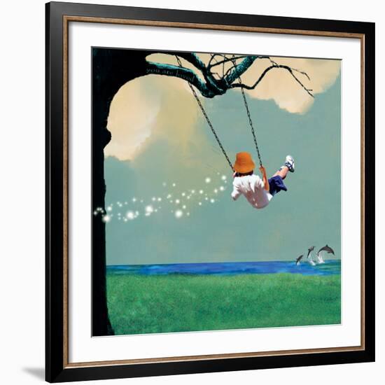 Swinging-Nancy Tillman-Framed Giclee Print