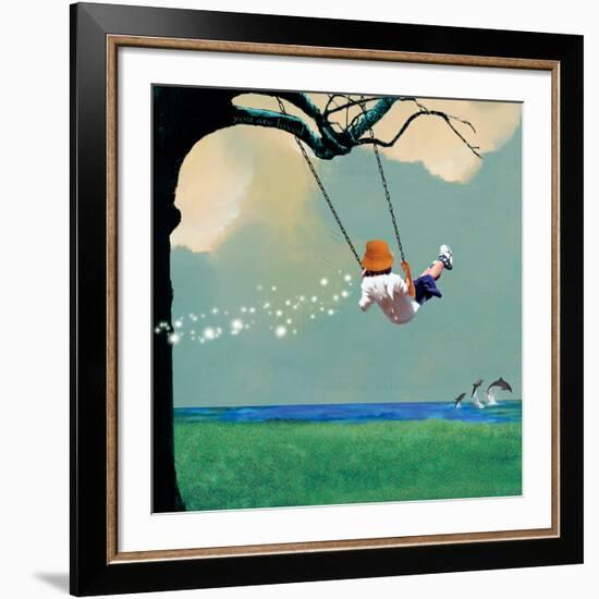 Swinging-Nancy Tillman-Framed Giclee Print