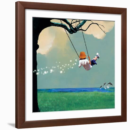 Swinging-Nancy Tillman-Framed Giclee Print