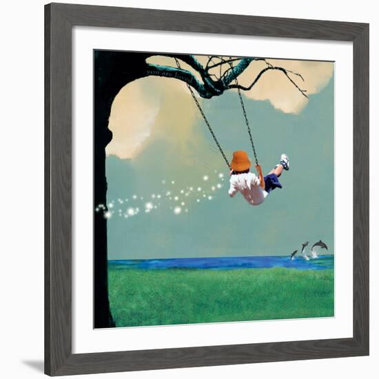 Swinging-Nancy Tillman-Framed Giclee Print