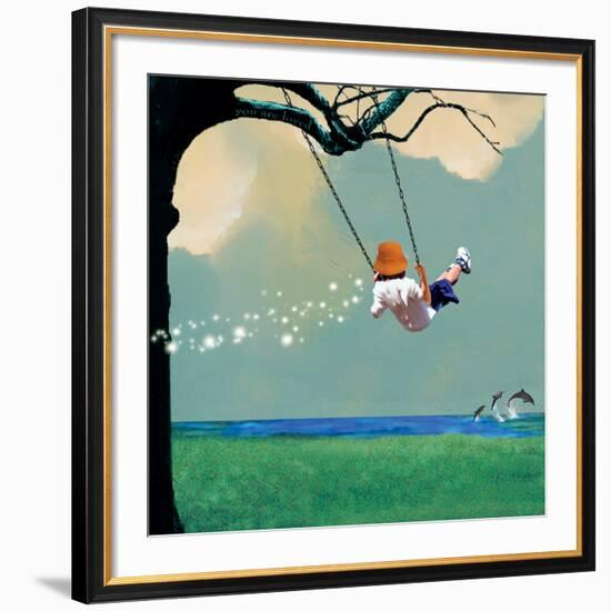 Swinging-Nancy Tillman-Framed Giclee Print