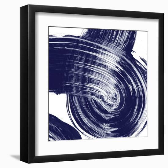 Swirl IV Navy-Piper Rhue-Framed Art Print