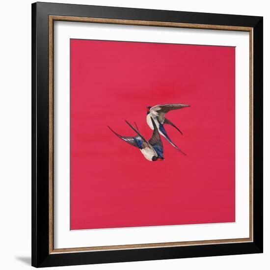 Swirl-Red-Tim Hayward-Framed Giclee Print