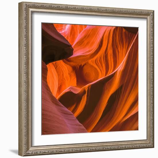 Swirling Sandstone in Lower Antelope Canyon Near Page, Arizona-John Lambing-Framed Photographic Print