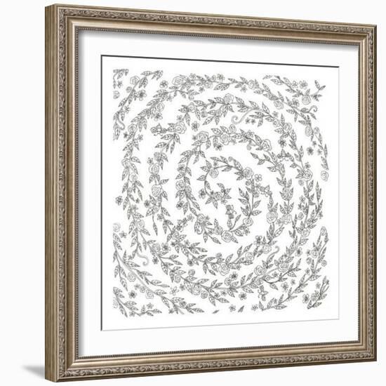 Swirling Vines Boarder-Pam Varacek-Framed Art Print