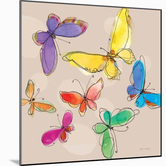 Swirly Butterflies + Neutral Back-Robbin Rawlings-Mounted Art Print