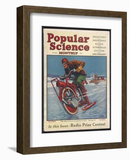 Swiss-American Inventor Thomas Avoskan's Motor Cycle with Skates-Frank Murch-Framed Photographic Print