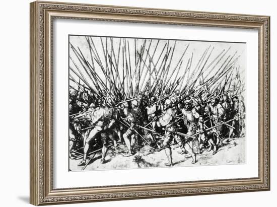 Swiss and Landsknecht Soldiers in Combat-Hans Holbein the Younger-Framed Giclee Print