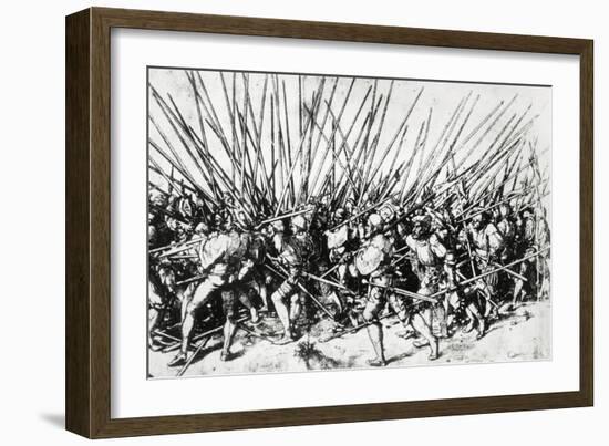 Swiss and Landsknecht Soldiers in Combat-Hans Holbein the Younger-Framed Giclee Print