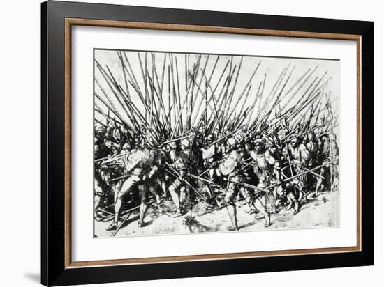 Swiss and Landsknecht Soldiers in Combat-Hans Holbein the Younger-Framed Giclee Print