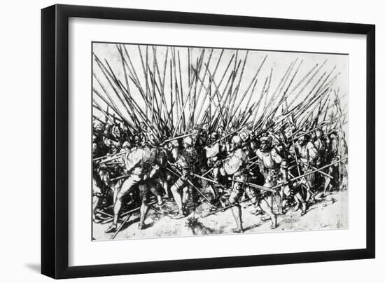 Swiss and Landsknecht Soldiers in Combat-Hans Holbein the Younger-Framed Giclee Print