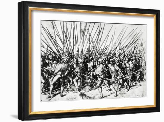 Swiss and Landsknecht Soldiers in Combat-Hans Holbein the Younger-Framed Giclee Print