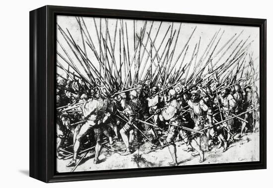 Swiss and Landsknecht Soldiers in Combat-Hans Holbein the Younger-Framed Premier Image Canvas