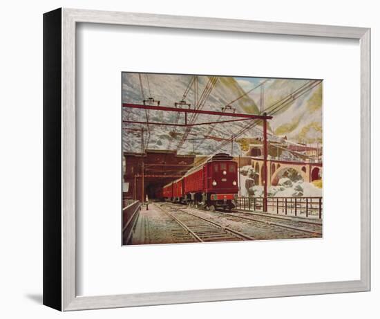 'Swiss Express Leaving The Great St. Gotthard Tunnel', 1926-Unknown-Framed Giclee Print