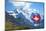 Swiss Flag on the Top of Mannlichen (Jungfrau Region, Bern, Switzerland)-swisshippo-Mounted Photographic Print