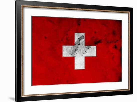 Swiss Flag-igor stevanovic-Framed Art Print