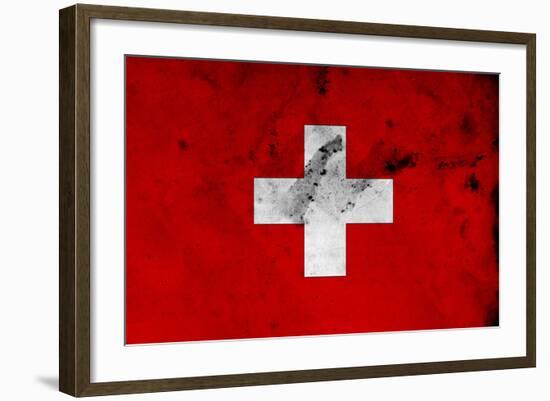 Swiss Flag-igor stevanovic-Framed Art Print