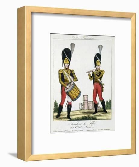 Swiss Guard, Tambour and Fife Players, C.1790 (Colour Litho)-French-Framed Premium Giclee Print