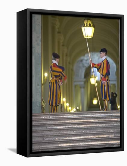 Swiss Guards, St. Peter's Square, Vatican City, Rome, Lazio, Italy, Europe-Marco Cristofori-Framed Premier Image Canvas