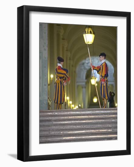 Swiss Guards, St. Peter's Square, Vatican City, Rome, Lazio, Italy, Europe-Marco Cristofori-Framed Photographic Print