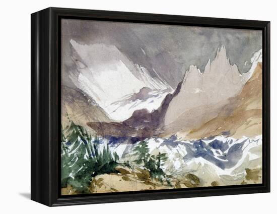 Swiss Mountain Landscape, 19th Century-John Ruskin-Framed Premier Image Canvas