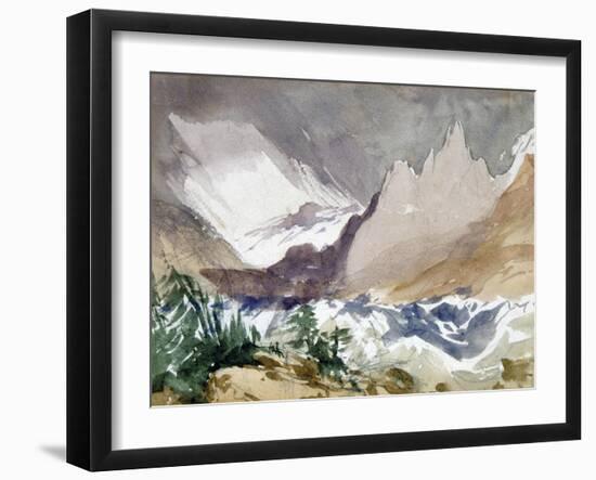 Swiss Mountain Landscape, 19th Century-John Ruskin-Framed Giclee Print